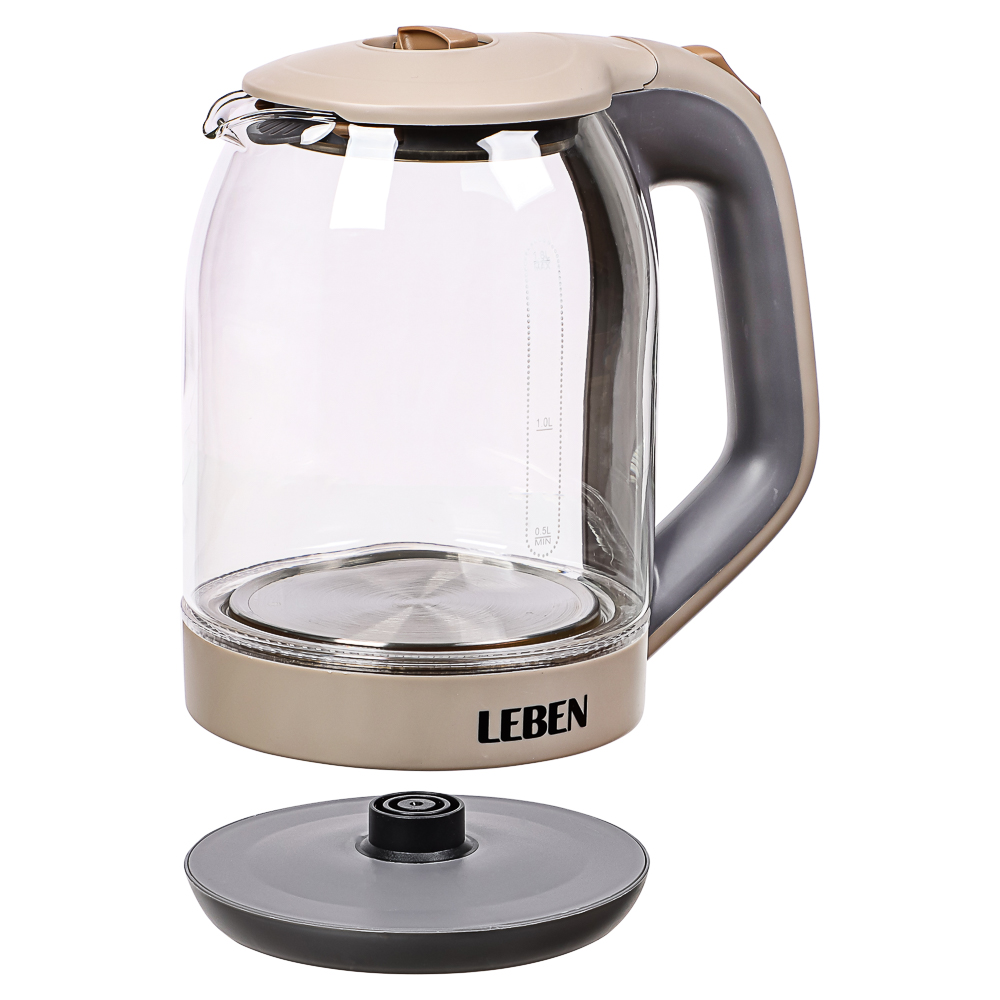 Чайник электрический LEBEN, со стеклянной колбой, 1,7 л, 1850 Вт - #5