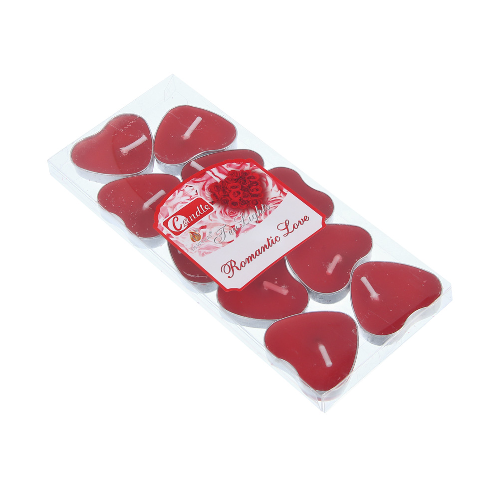 Набор свечей чайных тм LADECOR 8х39х35 мм, форма сердце, парафин, 10 шт - #4