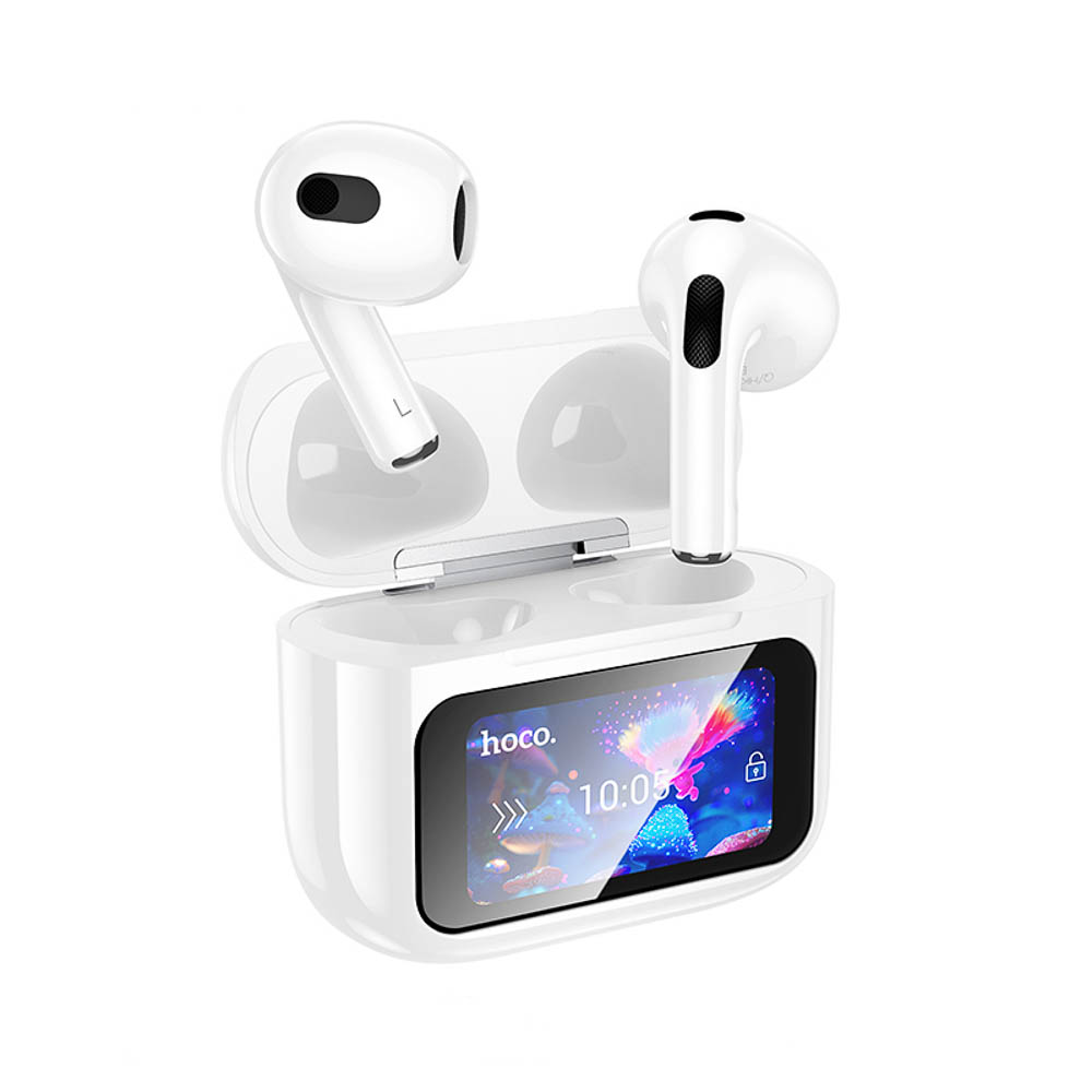 Наушники беспроводные TWS hoco. модель EW81 Elegant, вкладыши, дисплей, 300/30мАч, BT5.4, цвет:белый - #4