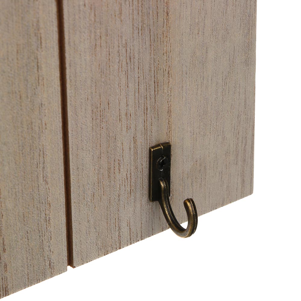 Ключница открытого типа на 3 крючка, 22,5x24x3 см, МДФ, бежевый - #3
