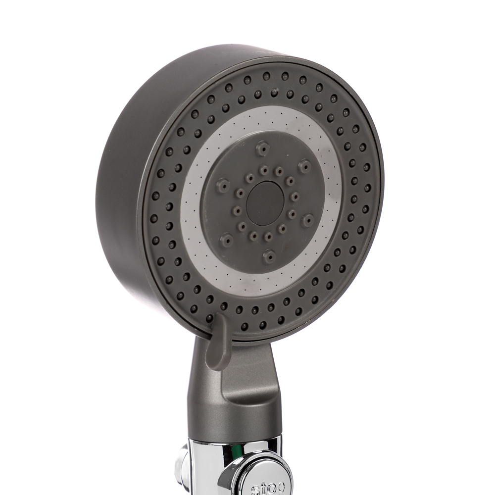 RAIN Лейка для душа, 5 режимов, с массажными зубчиками, фильтр, кнопка стоп, 90мм, графит - #2