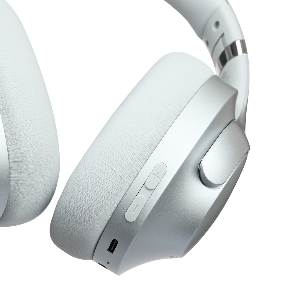 BY Наушники беспроводные полноразмерные AeroSound, шумоподавление ANC, экокожа, 500мАч, серебро - #9