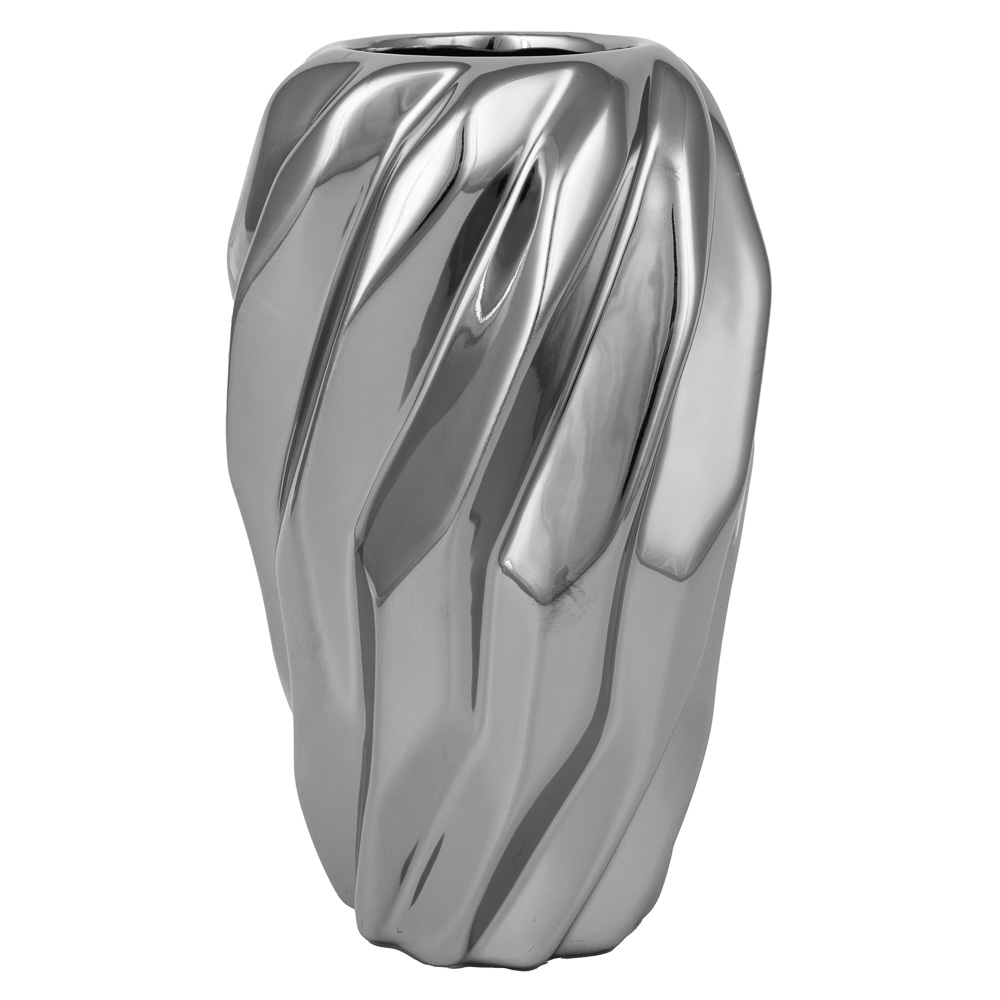 Ваза керамическая, 12х20 см, цвет серебро - #2