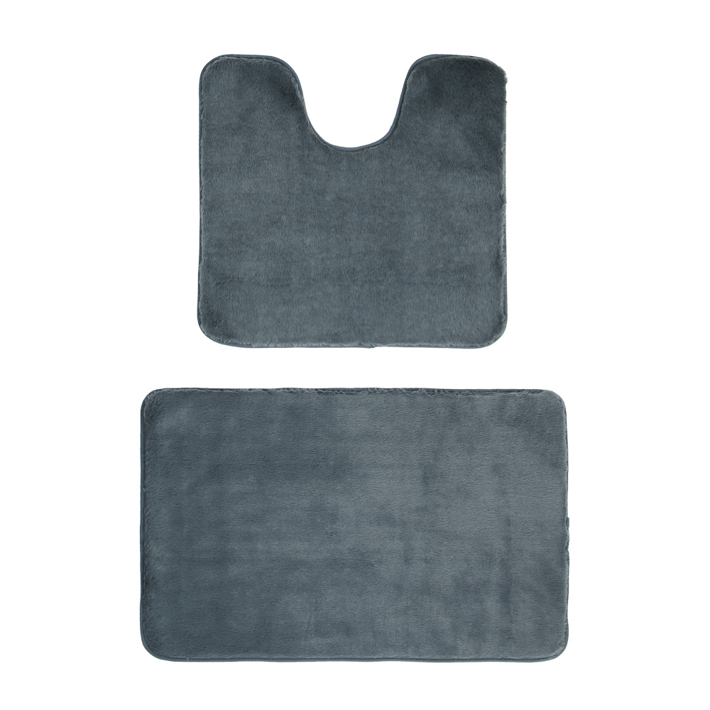 Набор ковриков для ванной комнаты тм VETTA Ленни, искусств.мех, полиэстер, 50x80см+50x50см, 2 цвета - #2