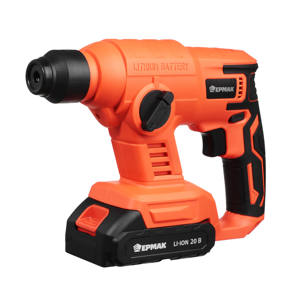 ЕРМАК Перфоратор на АКБ 20В, 2,0А Li-ion(1шт),з/у, 0-3000уд/мин,0-1200 об/мин,SDS-Plus, 1.50 Дж(ONE) - #1