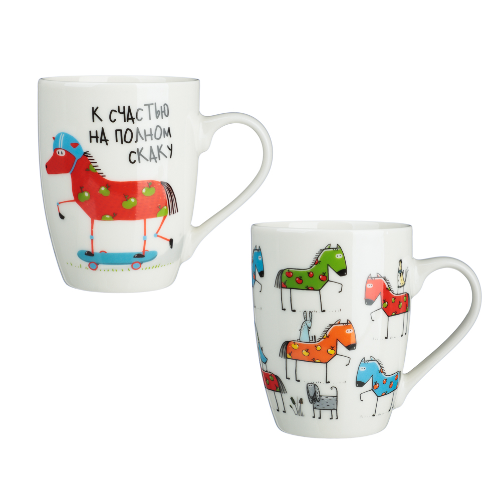 MILLIMI На полном скаку Кружка, 340мл, 2 дизайна, фарфор - #1
