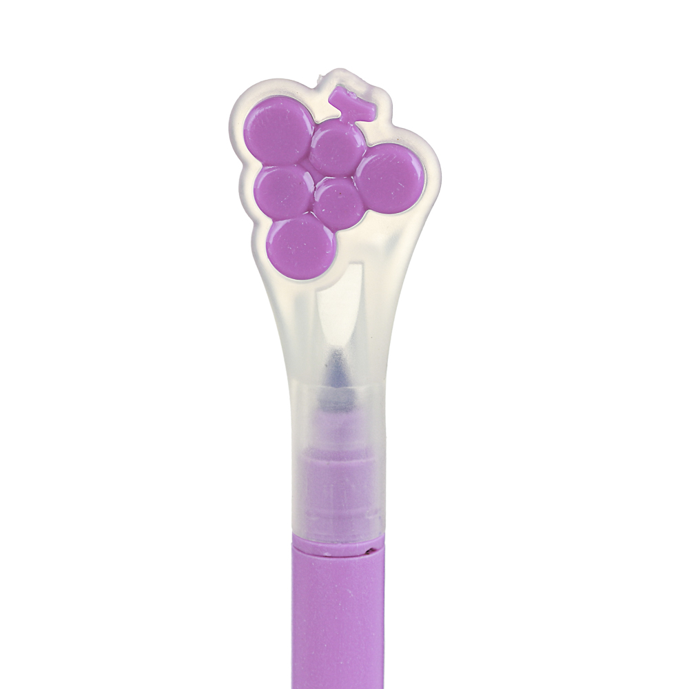 Ручка шариковая синяя с текстмаркером "Фрукты", 0,7мм, 15см, 4 цв. маркера - #4