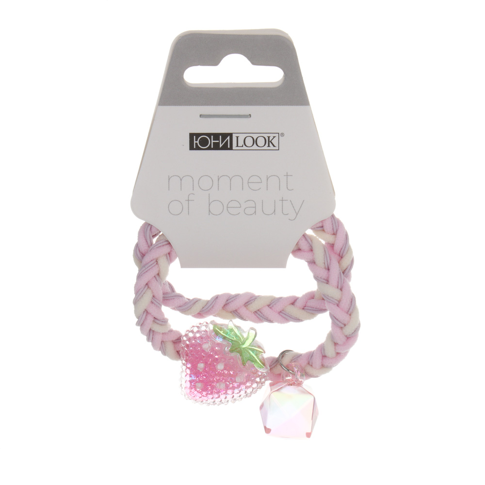 ЮНИLOOK Резинки для волос 2шт, d5,5см, полиэстер, акрил, 6 дизайнов, ACS25-18 - #4