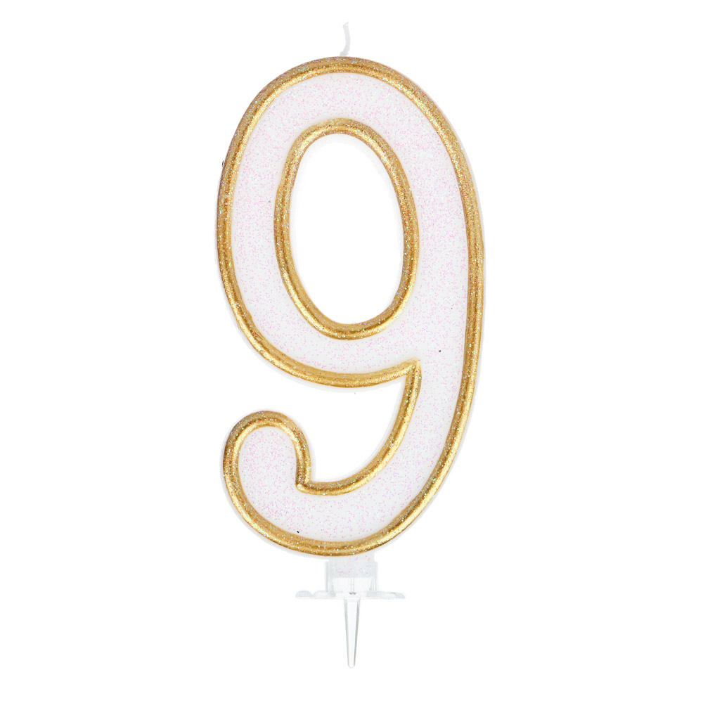 FNtastic Свеча для торта, цифра, гигант, 13 см, цвет золотой с глиттером, (0-9) - #3