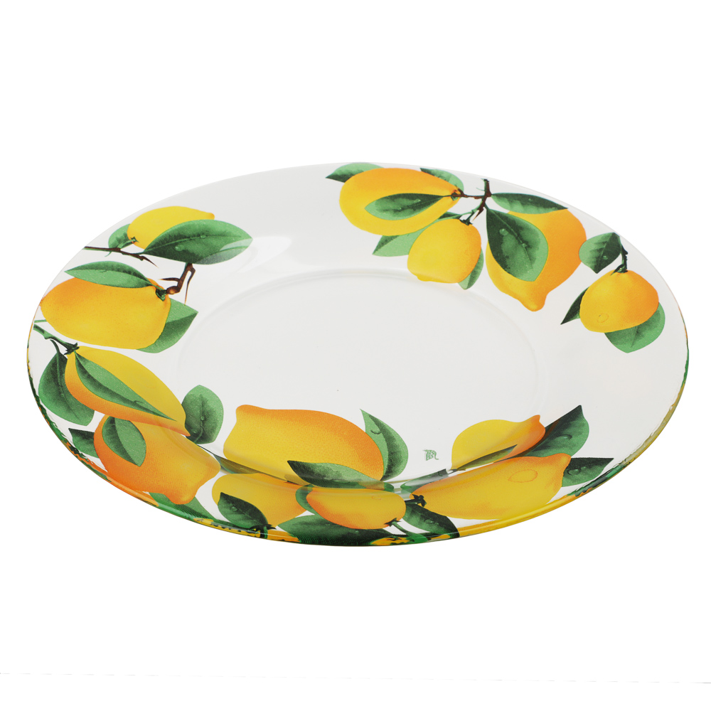 Тарелка десертная 19см, Лимоны, стекло - #2