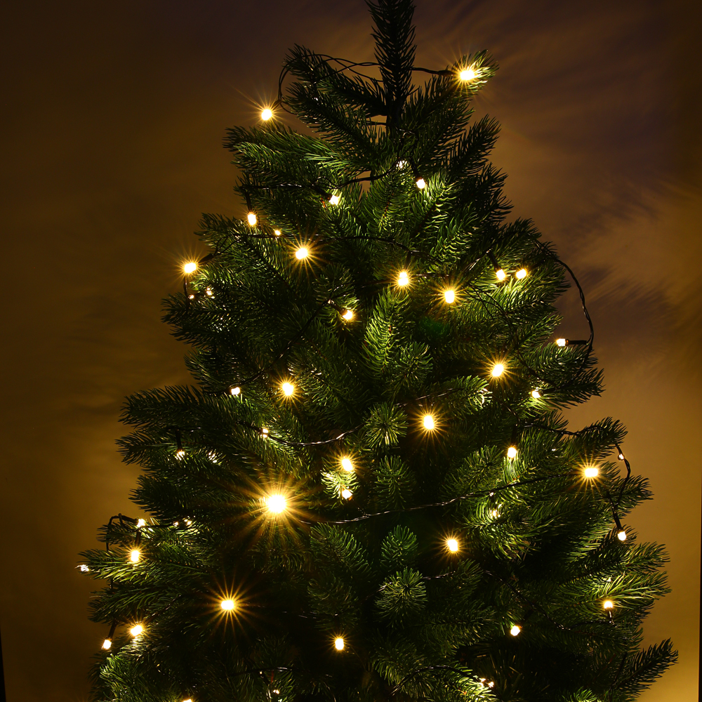 СНОУ БУМ Гирлянда эл. вьюн 20м, 200LED, шампань, 8 режимов, ПВХ черный, 220В - #8