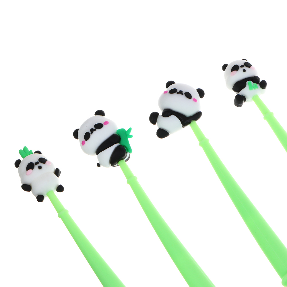 Ручка шариковая синяя, с наконечником в форме панды, гибкий корпус, 4 дизайна, шоу-бокс - #6