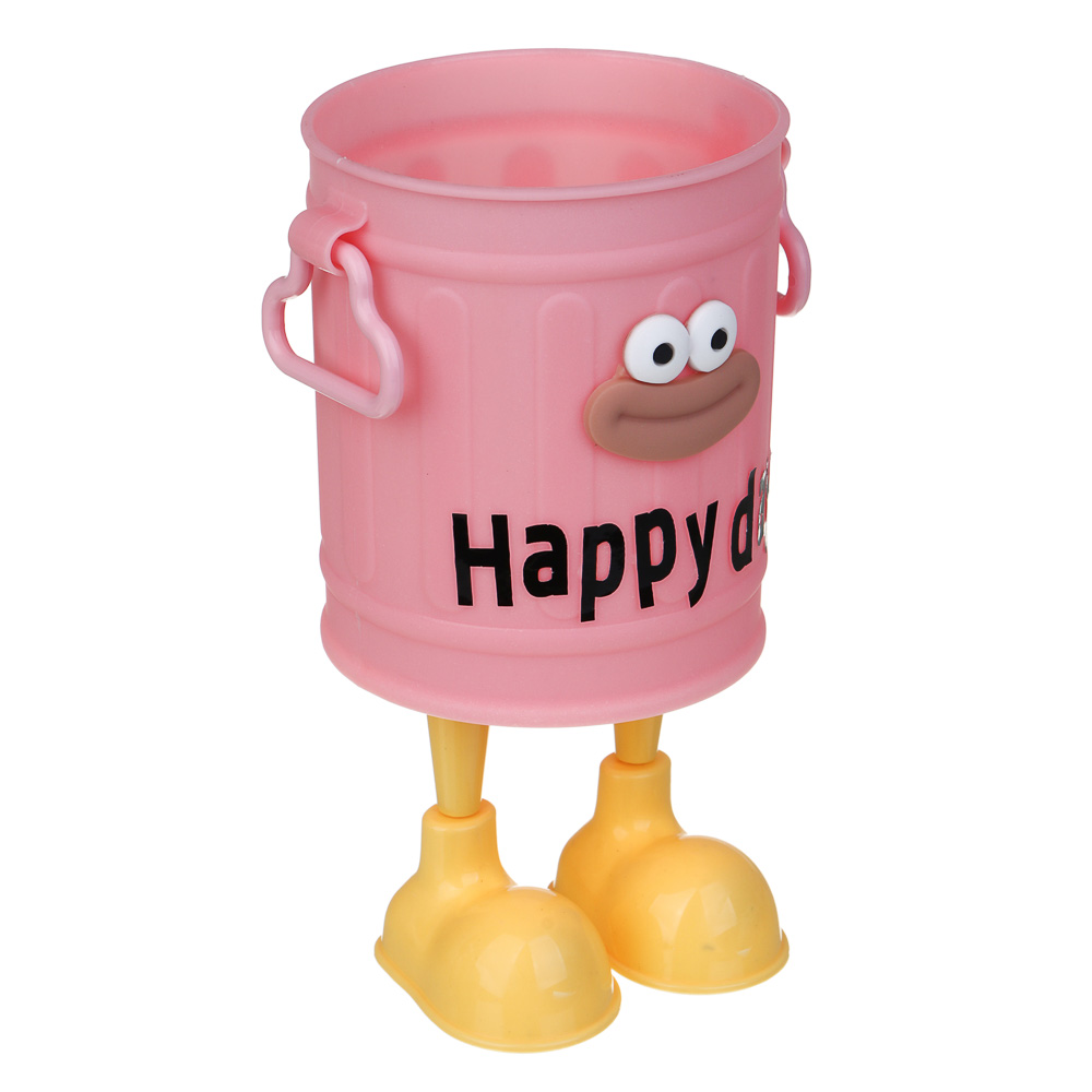 Подставка для ручек и карандашей с ножками, глазами и наклейками, 15x9см, пластик, 3 дизайна - #4