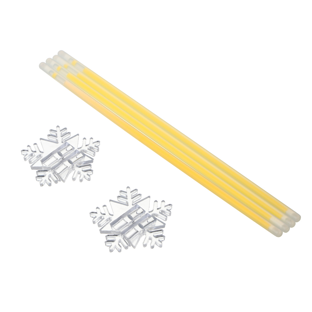 СНОУ БУМ Набор неоновых браслетов со снежинками 2 шт, 4 палочки по 20 см, пластик - #2