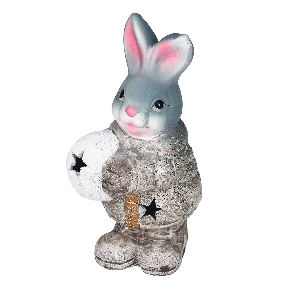 СНОУ БУМ Фигурка в виде кролика с подсветкой, керамика, 9,3x7,5x16,8 см, арт 4, 2 вида - #5