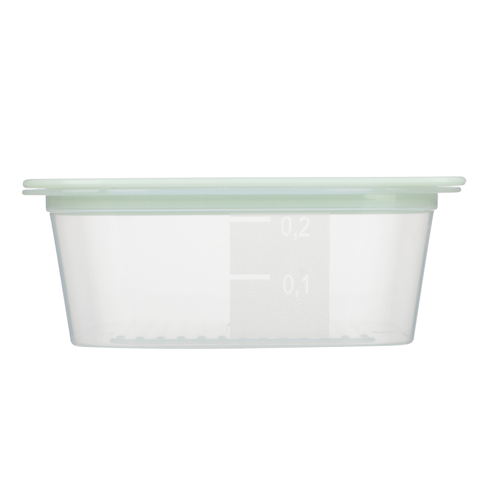 Контейнер пищевой прямоугольный 0,23л с паровыпуском и мерной шкалой, пластик - #5