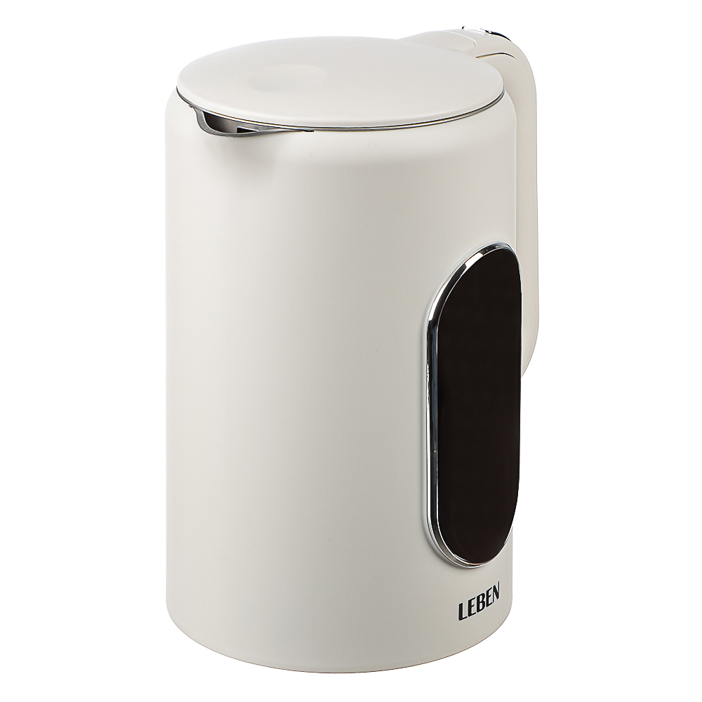 LEBEN Чайник электрический 1,7л двойные стенки пластик/нерж сталь, поддерж.температуры, оливк.и беж. - #4