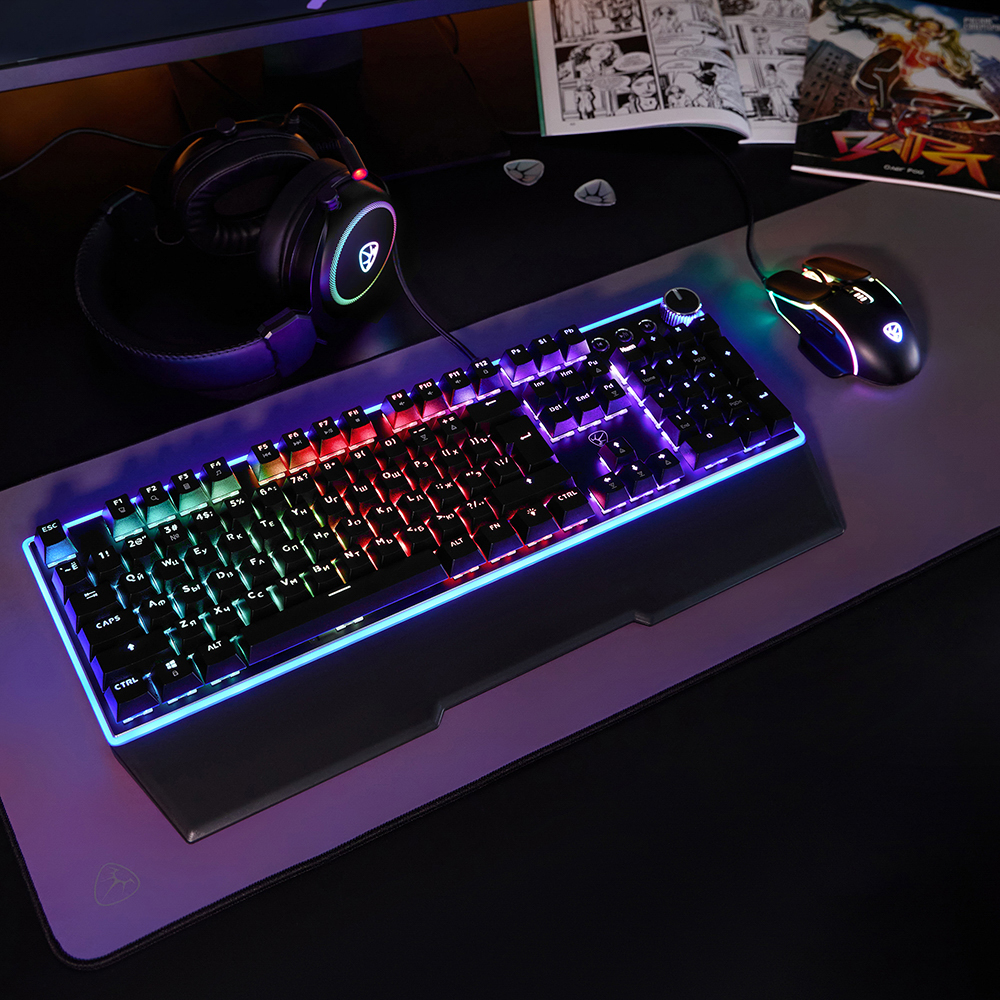 Игровая клавиатура проводная BY Pavez FULL SIZE ISO, мех., 108кл.,Outemu"Brown",RGB,2м,энкодер - #11
