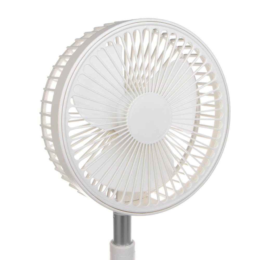 Вентилятор складной тм LEBEN 3Вт, 4 режима, диаметр 20см, 3.7в/2400мАч, USB-кабель, белый - #6