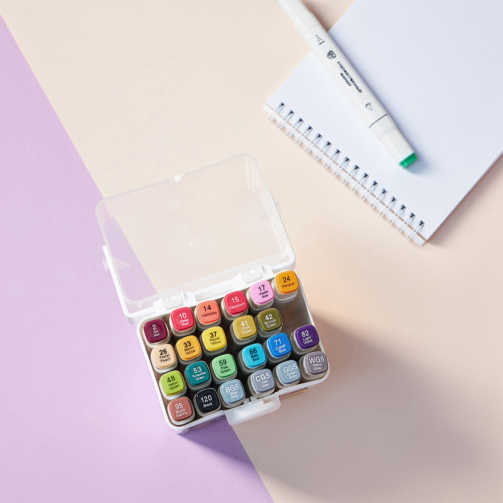 BY Русские Супергерои Набор маркеров худ., 2-стор., круг.нак./кист., 24цв., "Конек джуниор", пл.бокс - #6