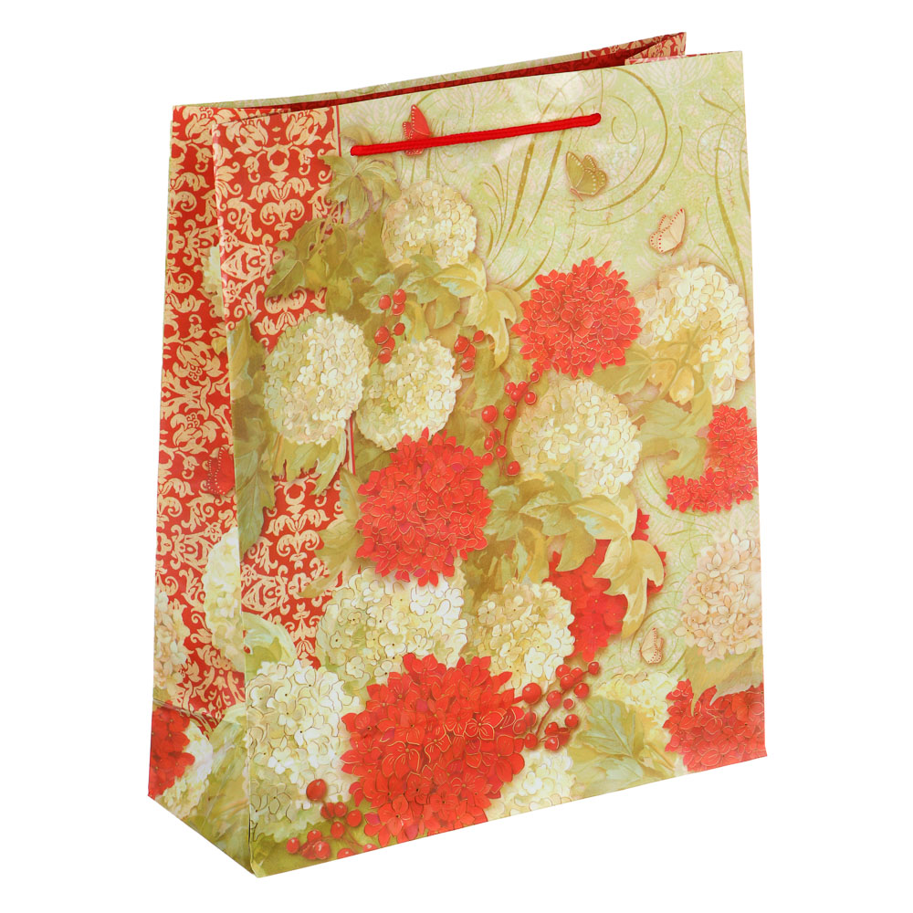 Пакет подарочный бумажный тм LADECOR, L 26x32x10 см, 2 дизайна, цветы - #2