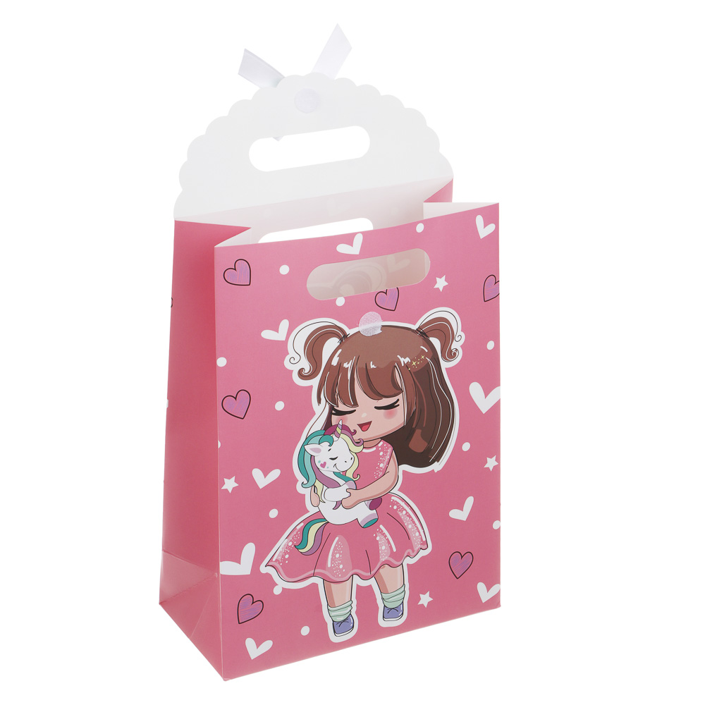 Пакет подарочный бумажный тм LADECOR, M 27x19x9 см, детский, 4 дизайна - #4