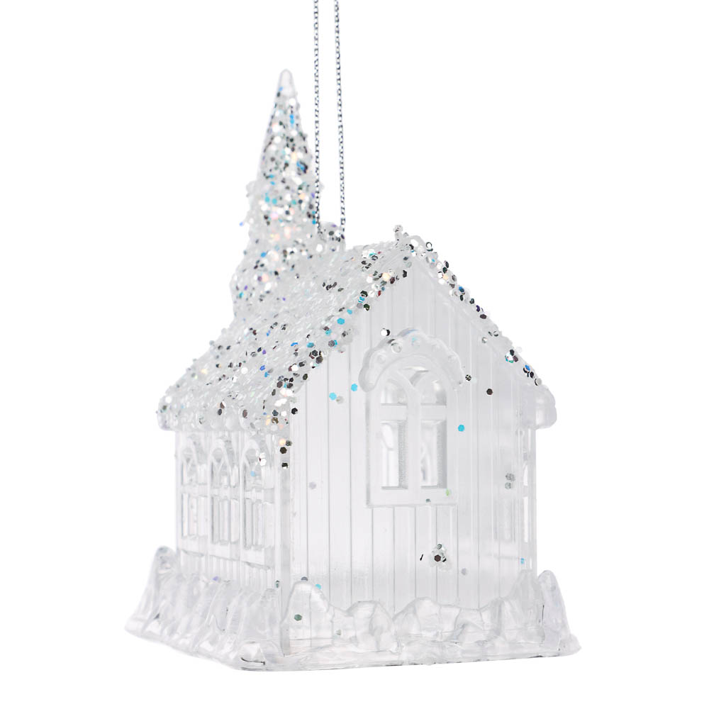 СНОУ БУМ Подвеска декоративная "Дом" 7.5x6x10 см, акрил, глиттер - #5