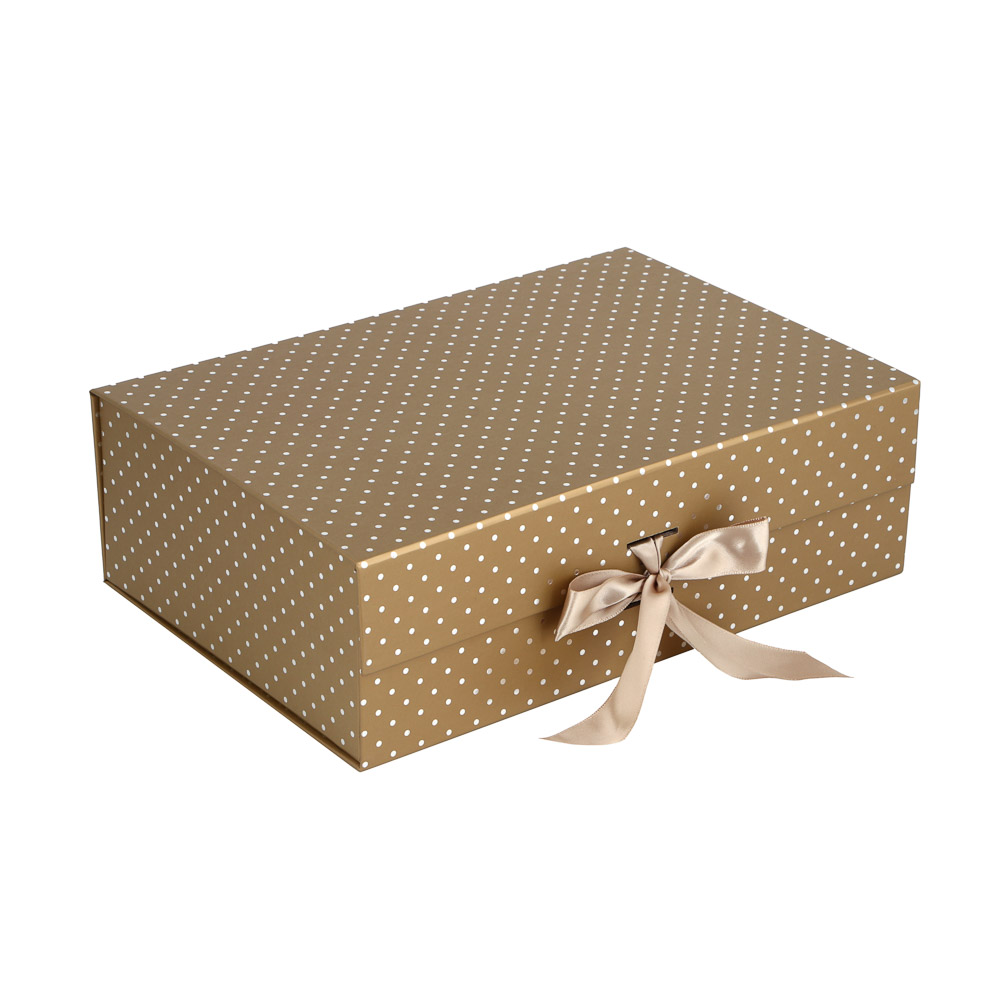 Коробка подарочная, картонная, складная, с лентой, 28x20x9 см, 3 цвета - #2