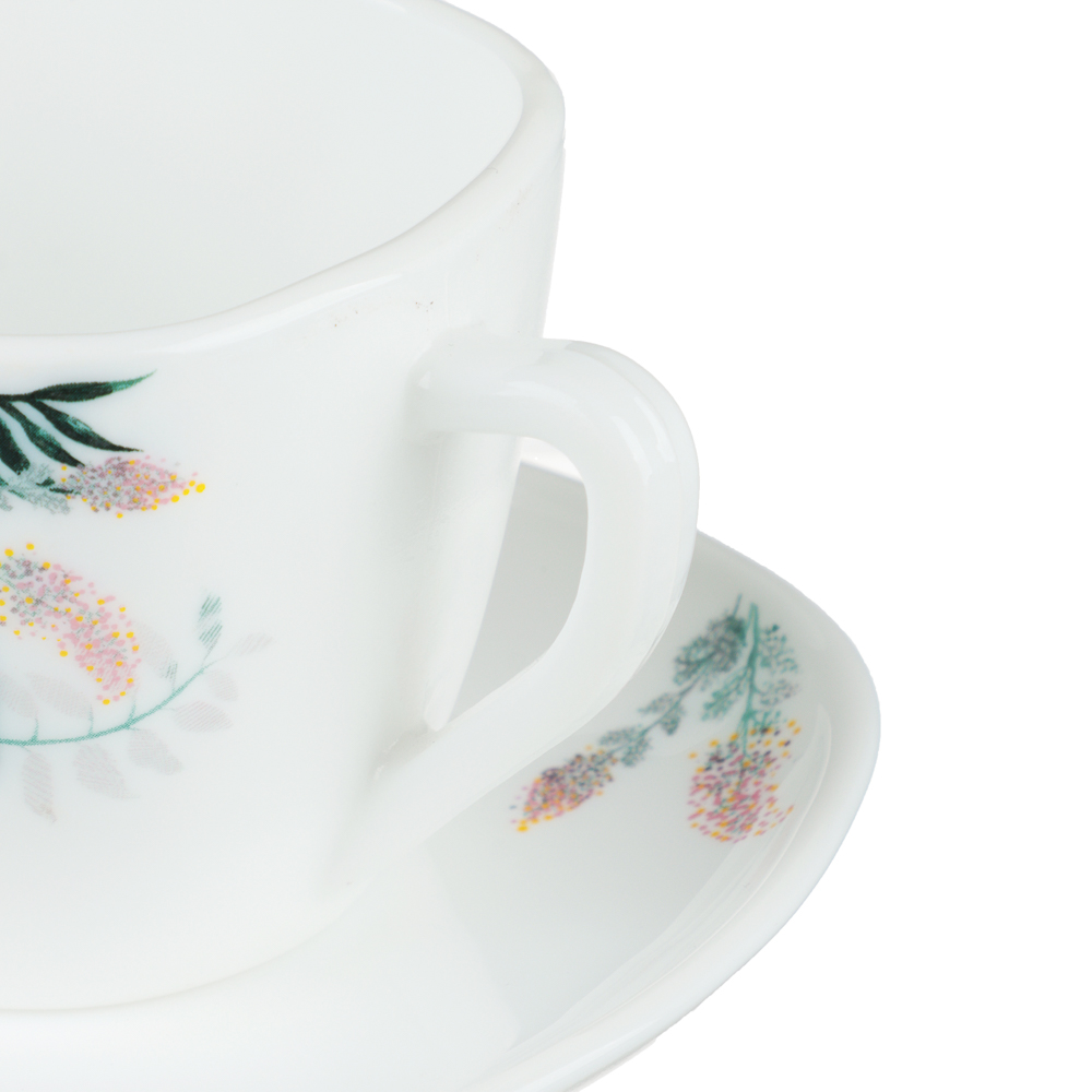 MILLIMI Тропикана Чайная пара (чашка 220мл., блюдце 14 см) опаловое стекло, 20048 - #2