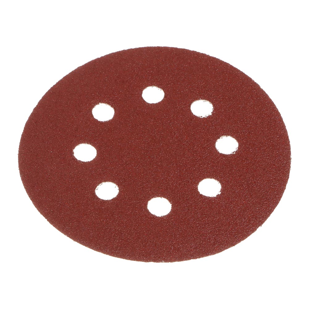 ЕРМАК Круг шлифовальный из абразивной бумаги на велкро основе, 8 отверстий, P60, 125 мм, 5шт. - #2