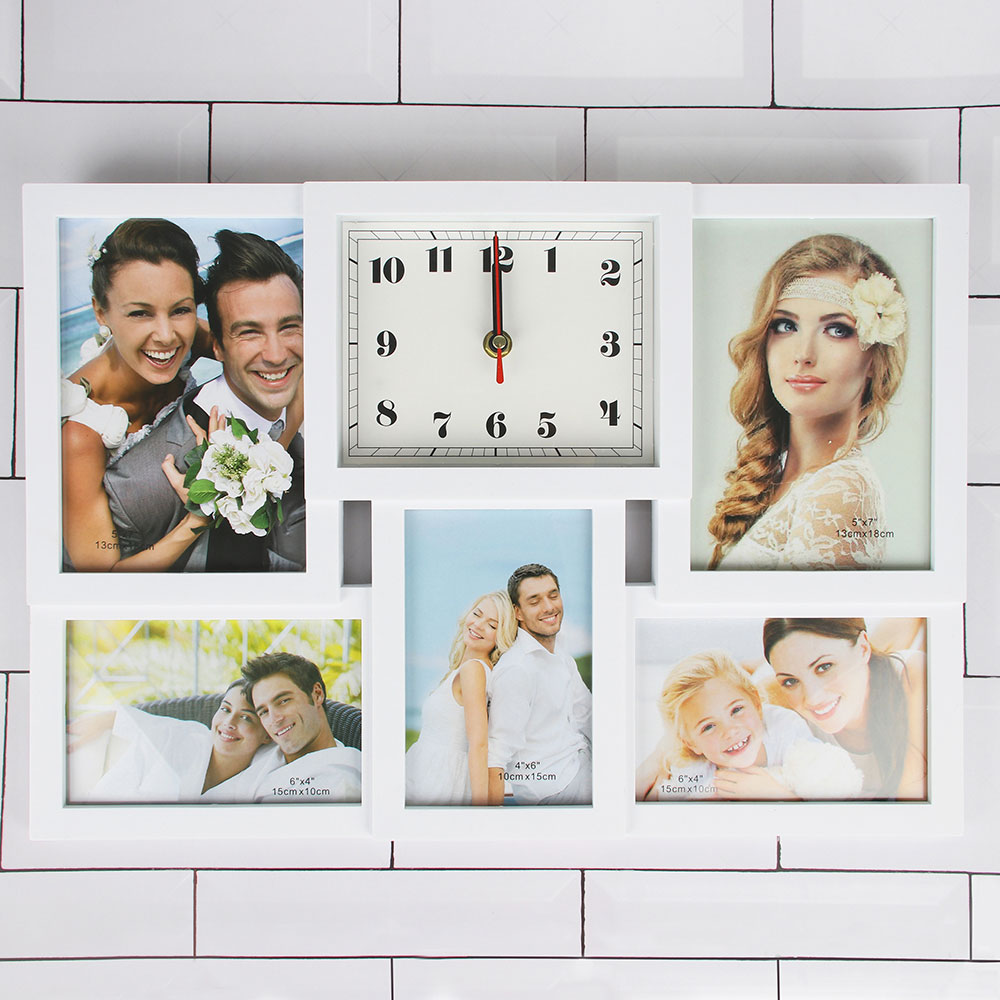 Часы настенные с фоторамкой, плавный ход, пластик, стекло, 42х29см, 1хАА, белый - #4