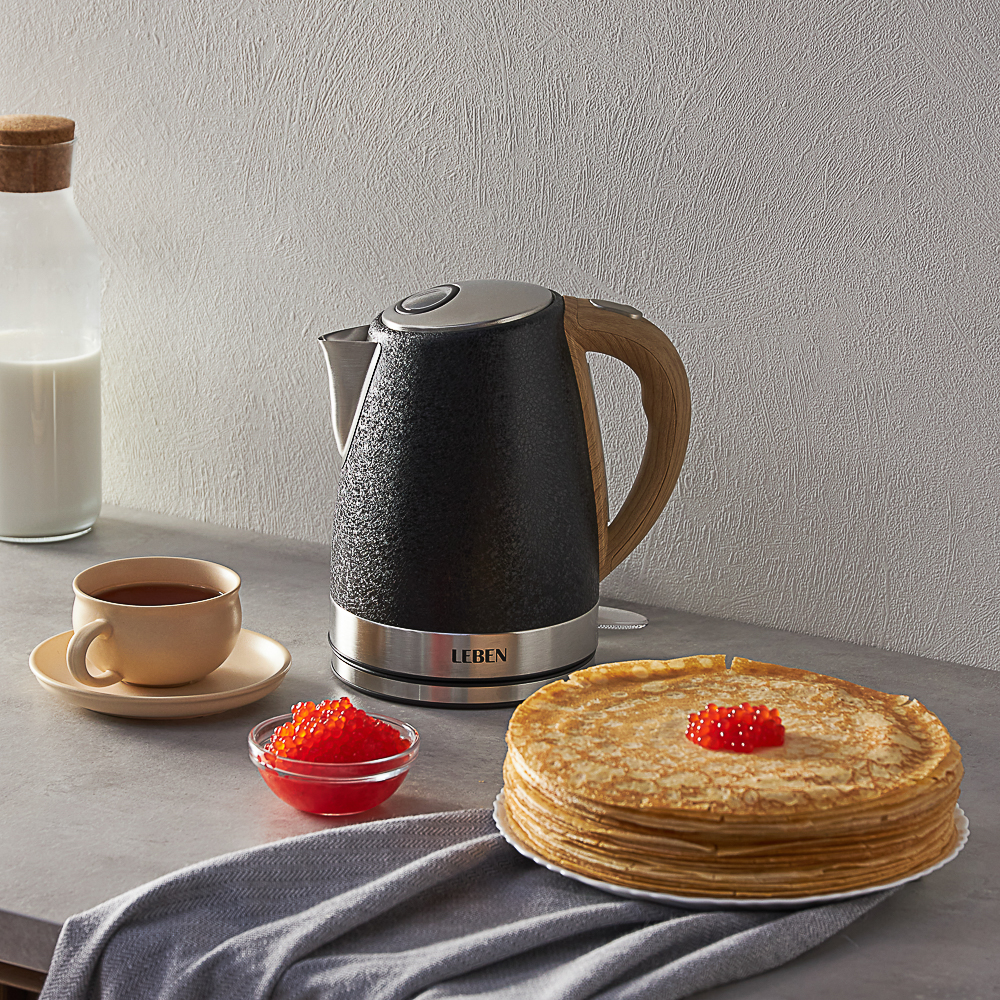 LEBEN Чайник электрический 1,8л, 1850Вт, металл, черный - #18