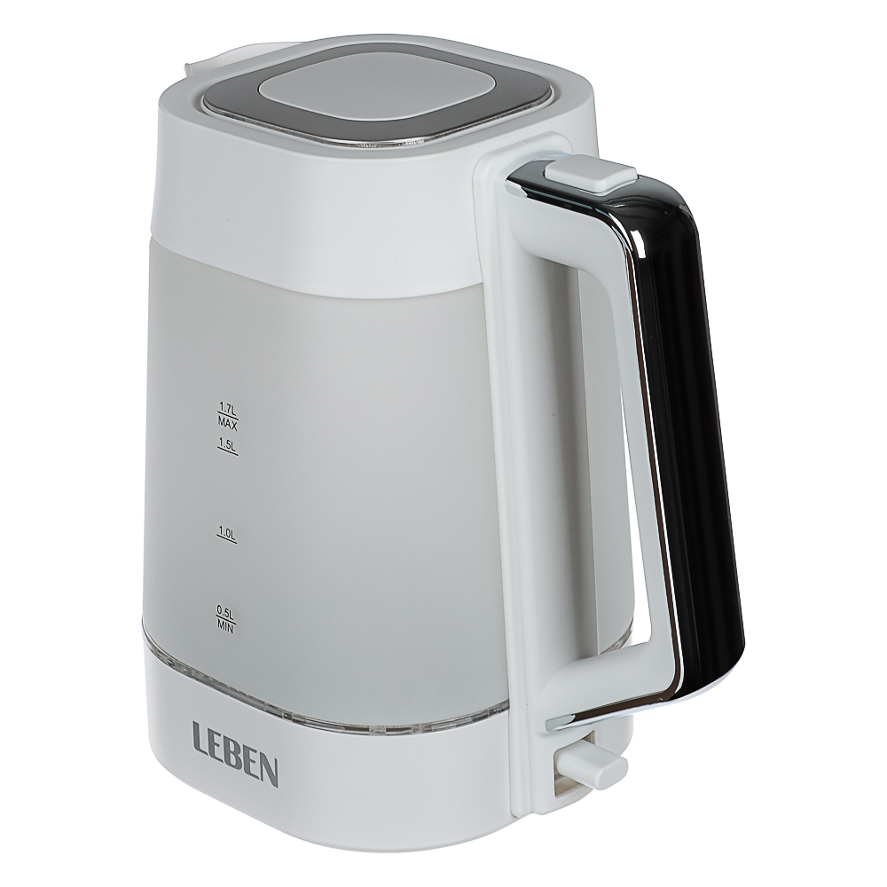 LEBEN Чайник электрический 1,7л матовое стекло, белый - #5