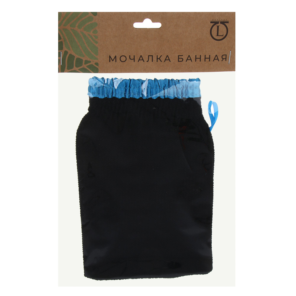 ЮL Мочалка скрабер кесе для пилинга жесткая, полиэстер, 22х14см, черная, МЭ24-05 - #6