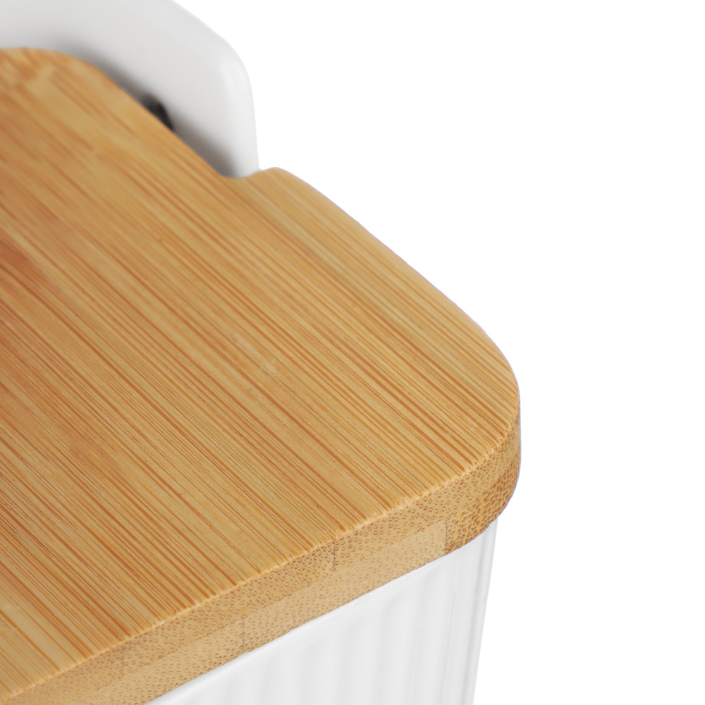 Банка для хранения тм MILLIMI, 350мл, фарфор, бамбук - #2