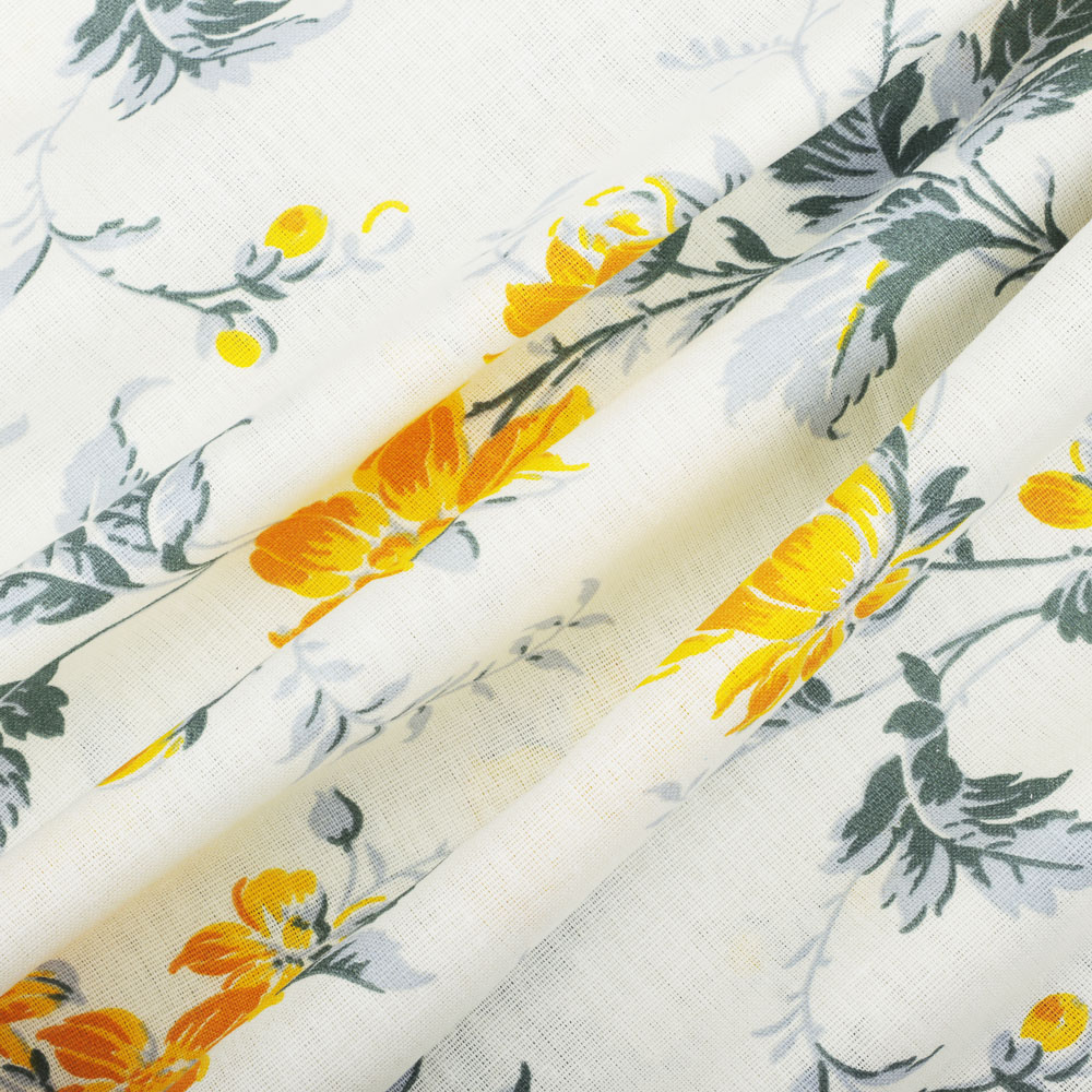 PROVANCE Простыня 2сп, 180х214см, 100% хлопок, бязь, белый / цветы - #5