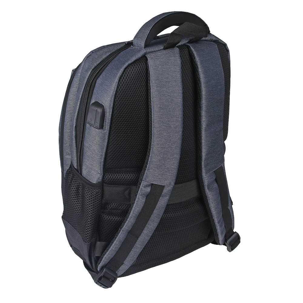 Рюкзак универсальный 46x35,5x19см, 2 отд, 3 карм., спинка с эрг.элементами, USB/науш., серый, ПЭ - #3