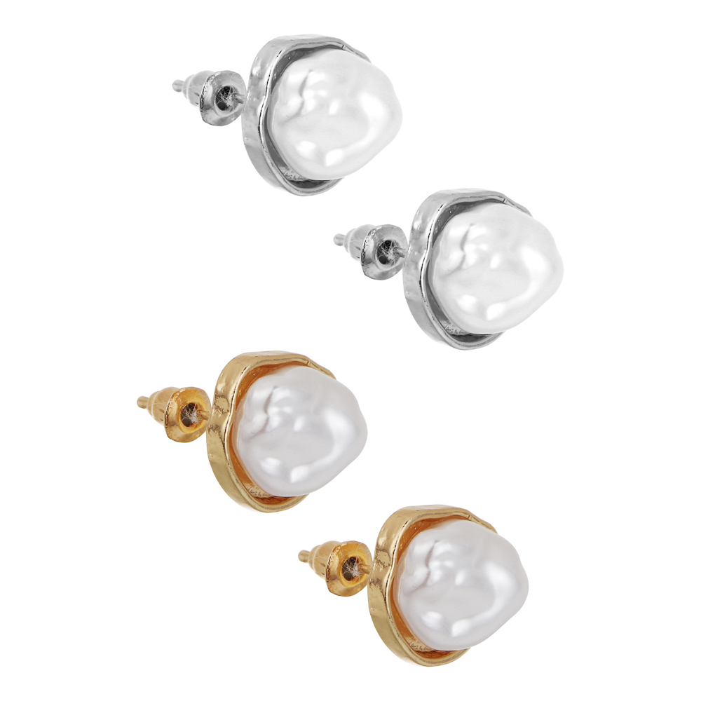 Серьги, медь, сплав, 2 дизайна, БЖ25-8 - #1