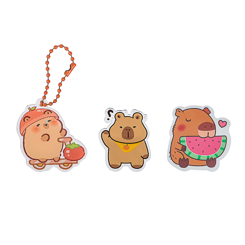 ИГРОЛЕНД Игрушка-сюрприз "Капибара" (брелок, значок, стикер), акрил, 9х11см - #15