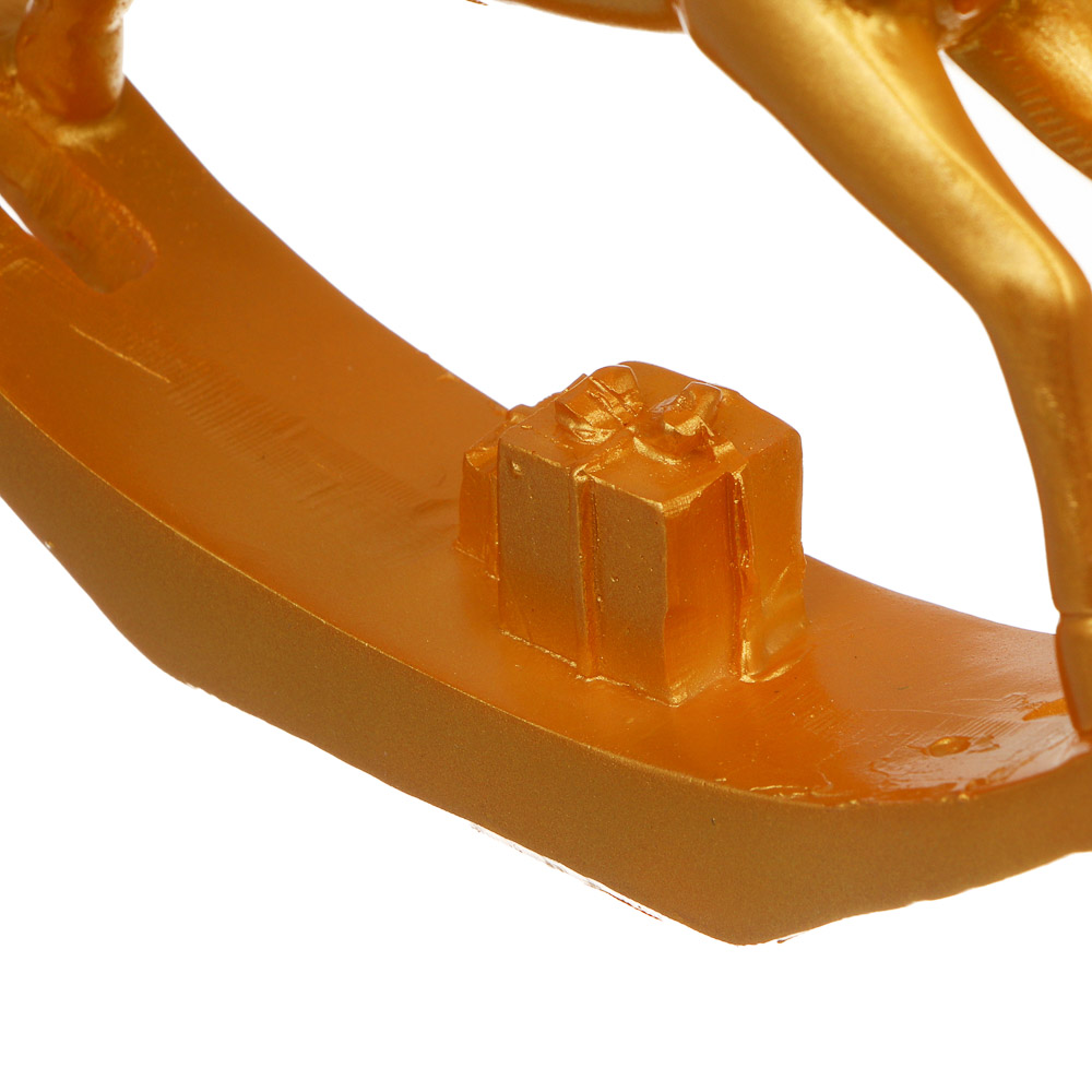 СНОУ БУМ Декоративная фигура "Конь-качалка", полистоун, золото, 15,5x3x14 см - #5