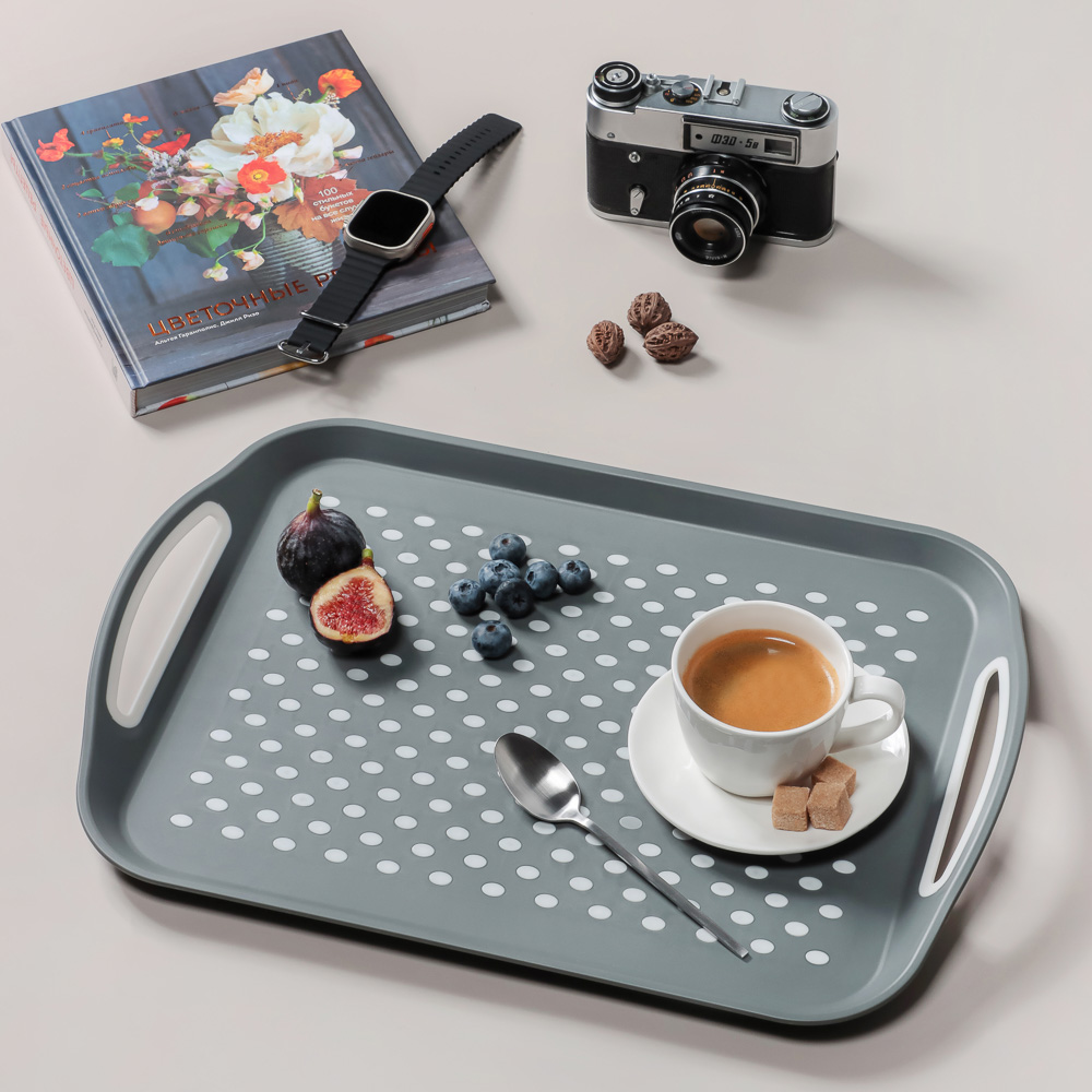 Поднос прямоугольный антискользящий "Мокко", 45,5х32х4,5см - #7