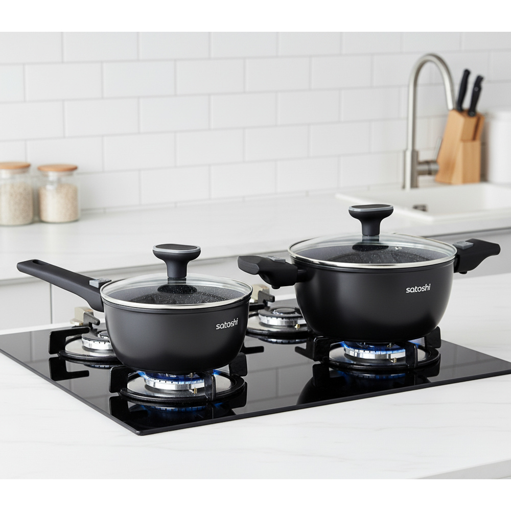 SATOSHI Оникс Наб. посуды 19пр, кастр. 20/24/28см 2,3/3,8/5,7л.,ковш 16см/1,3л., сковор. 24/28см,инд - #15