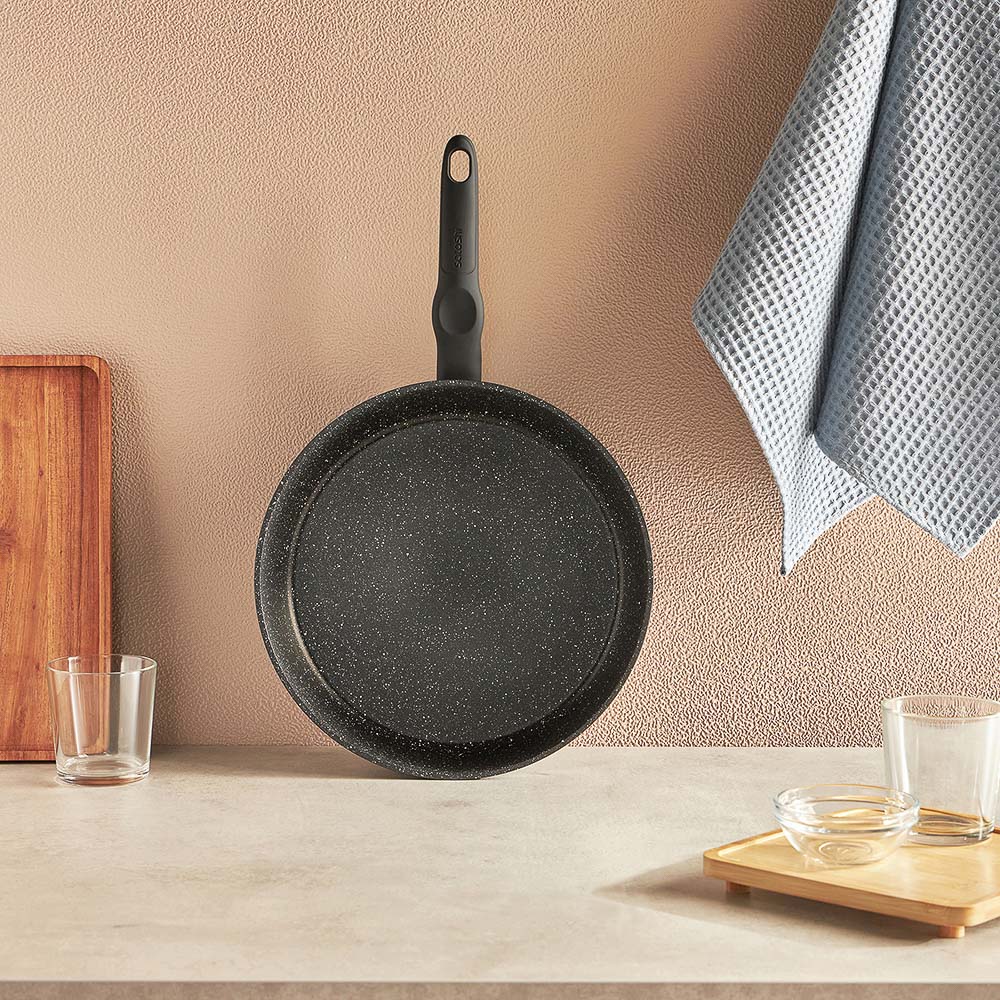 SATOSHI Стоун Сковорода литая глубокая d28см, антипригарное покрытие Мрамор, индукция - #11