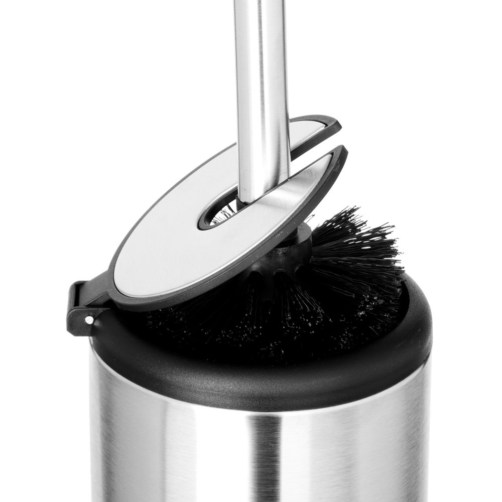 VETTA Ёрш для туалета напольный, автоматическая крышка, хром, нерж.сталь - #4