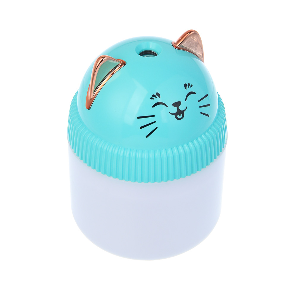 LEBEN Увлажнитель воздуха Котик, 220мл, подсветка, 11x8x8см, питание 5В/0.4А от USB, 2Вт - #3