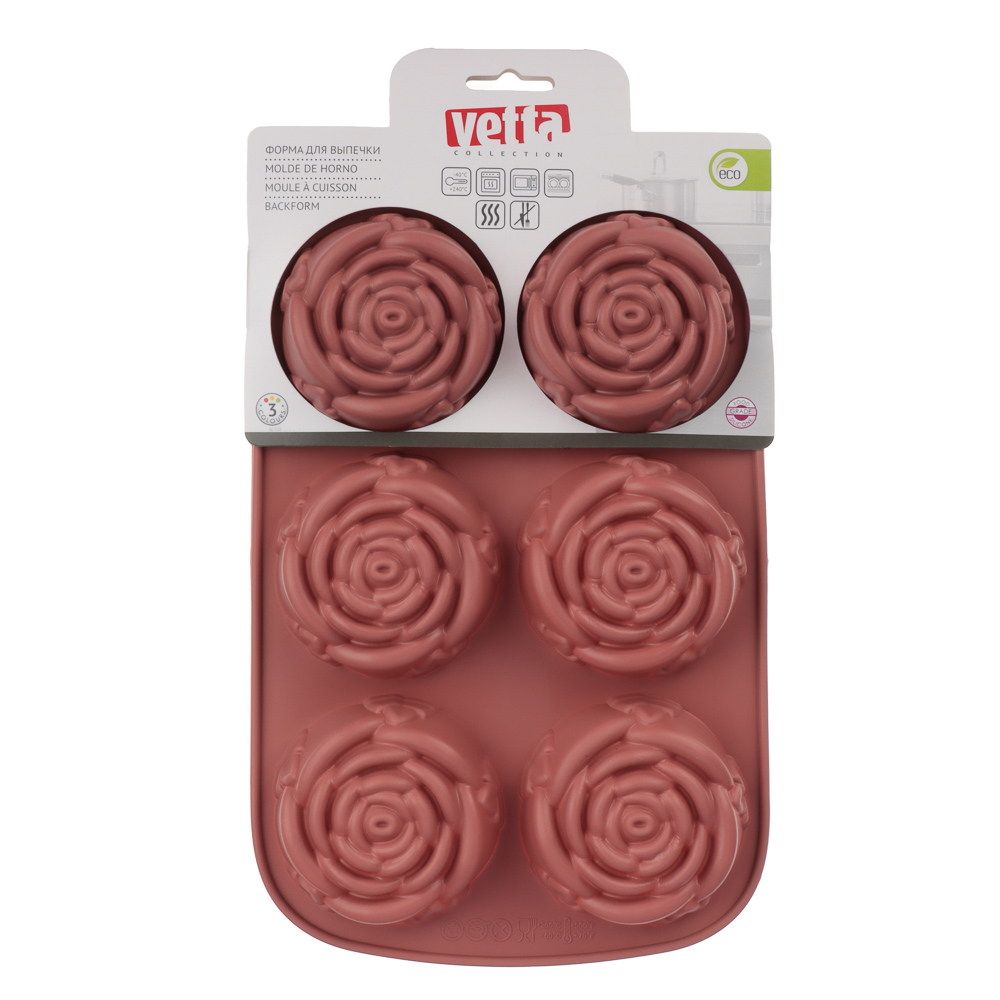 Форма для выпечки VETTA Розы, 28x18x3 см, силикон - #5