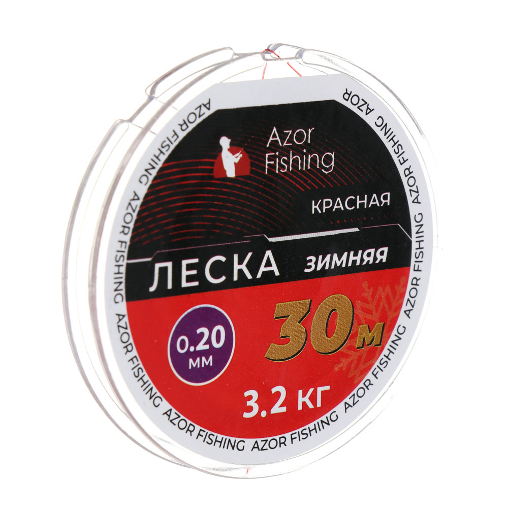 AZOR FISHING Леска зимняя, 30м, 0,20мм, красная - #1