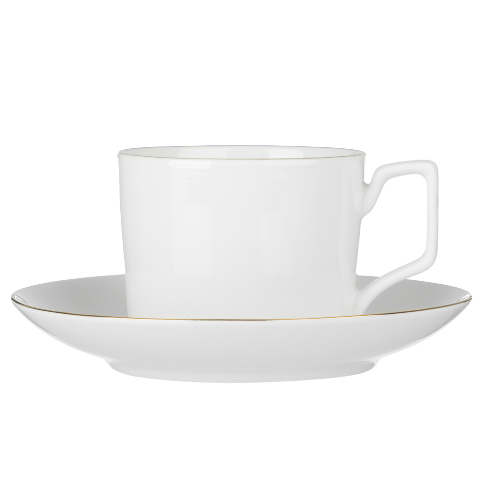 Набор чайный 12 пр., 240мл, MILLIMI, белый с золотой отводкой, фарфор - #1