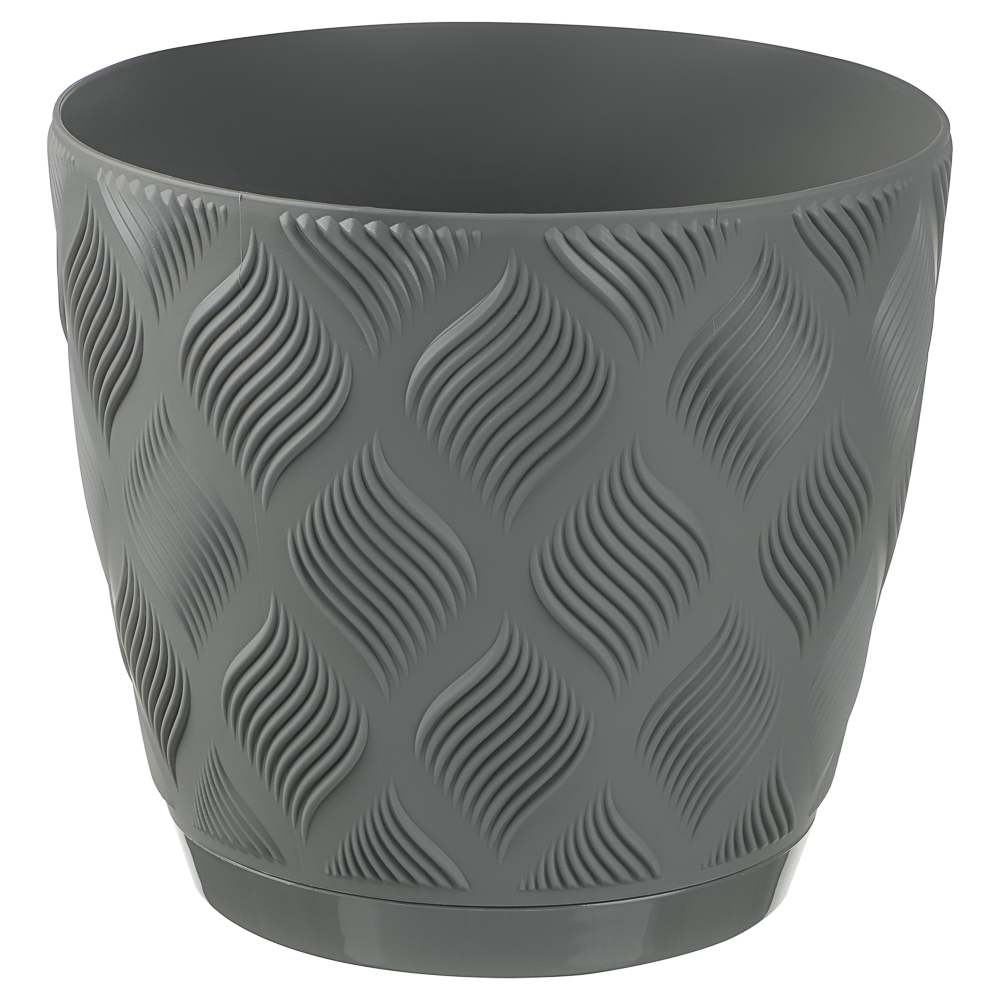 Горшок для цветов с поддоном "Мираж" 3,7л, d19,5см, цв.серый мусоон - #1