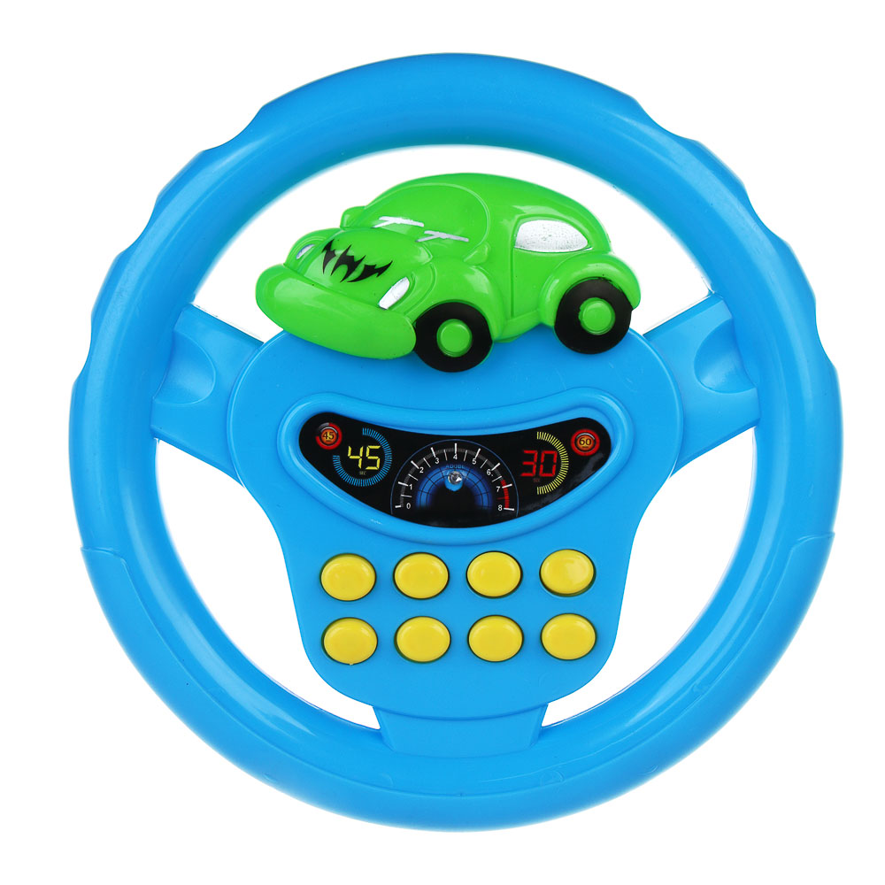 ИГРОЛЕНД Игрушка электронная Руль, свет, звук, ABS, 2хАА, 17,5х17х4см, ZY384010 - #1